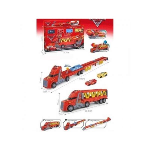 Трейлер 038-30B (24шт) ТЧ, 35,5см, 2в1(трек 90см, запуск машин), машина 6,5см 4шт, в кор-ці, 38,5-28 (шт)