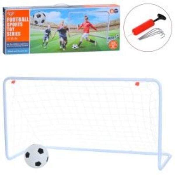 Футбольні ворота MR 1558 (6шт) 120-60-в100см (метал), сітка, м'яч, насос, в кор-ці, 67-26-5,5см (шт)