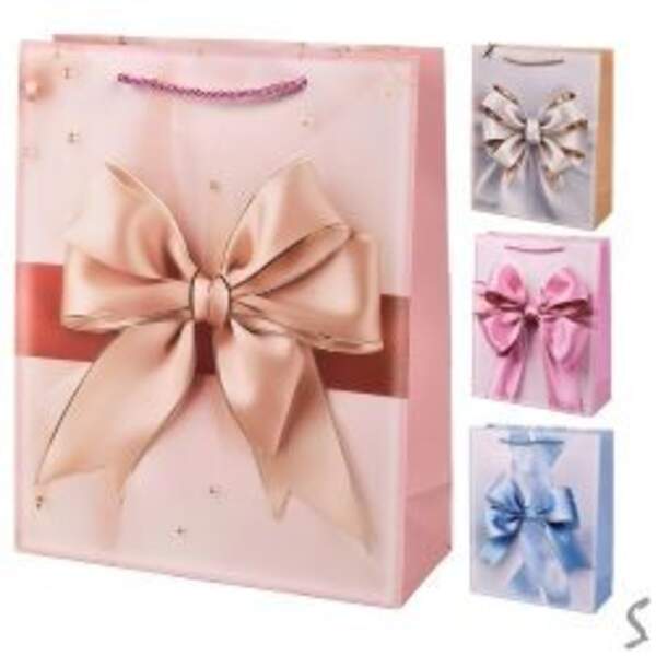 Пакет подарунковий паперовий M "Bow" 26*32*10см R98475-M (480шт) (шт)