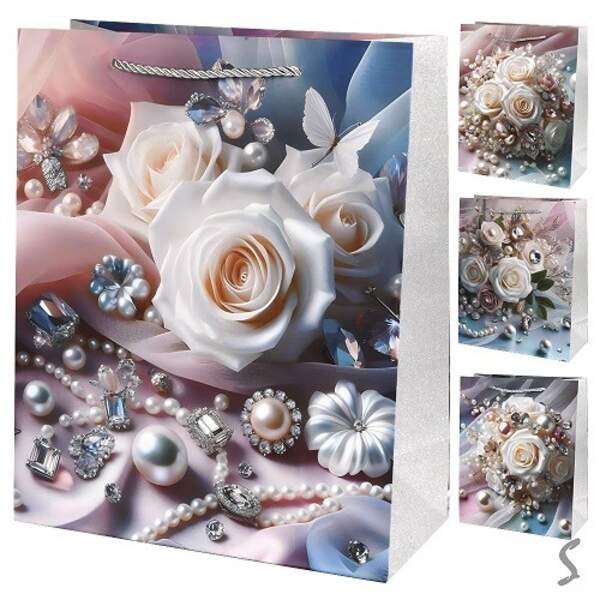 Пакет подарунковий паперовий L "Pearl roses" 31*42*12см R33495-L (360шт) (шт)