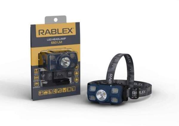 RB  963  Ліхтарик Rablex налобний (акумуляторний + водонепроникний + white/red/yelow + Type-C) /40/ (шт)