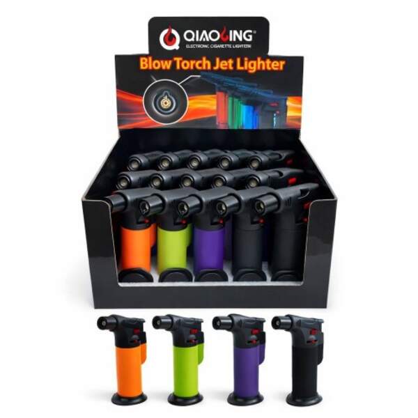 Запальничка пальник №001-2 турбо з гум. 4кол. 12шт в упаковці (11,5*7,5*3)см (144) (шт)