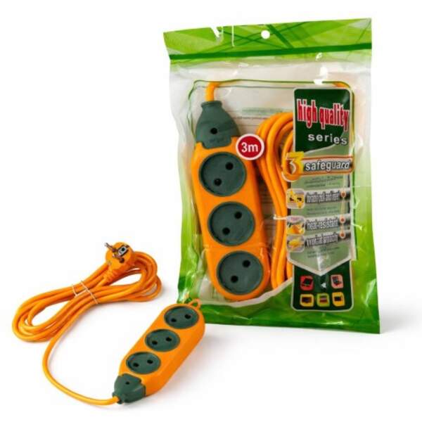 Подовжувач з 3-ма місцями 2кол. покращеної якості у кл. 3м. №Y-3-3 (80) (шт)