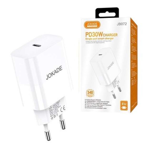 Пристрої побутові для заряджання акумуляторів мобільних телефонів JOKADE 072 білий (шт)