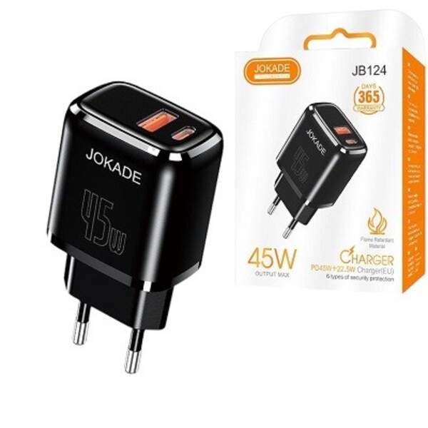 Пристрої побутові для заряджання акумуляторів мобільних телефонів JOKADE 124 чорний (шт)
