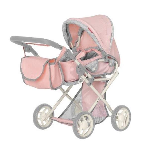 Коляска для ляльки CARRELLO UNICO 9346 PINK. з сумкою метал.кор.45*15*36,5 /1/ (шт)