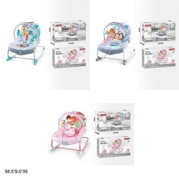 Дитячий шезлонг-гойдалка 69890/1/2 0-18кг муз.3в.кор.58,5*9,5*35 /6/ (шт)