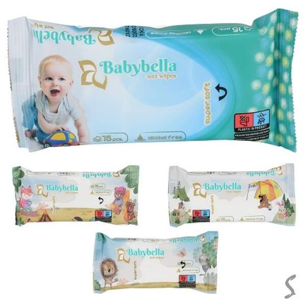 Серветки вологі для дітей BABYBELLA 15 шт/уп EG-1000087 (288уп) (шт)