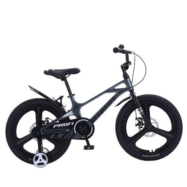Велосипед дитячий PROF1 20д. MB20VCB GREY (1шт) VELOCITY,SKD85,магнез.рама,обод,перед/зад.диск.торм. (шт)