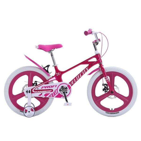 Велосипед дитячий PROF1 20д. MB20VCG PINK (1шт) VELOCITY,SKD85,магнез.рама,обод,перед/зад.диск.торм. (шт)