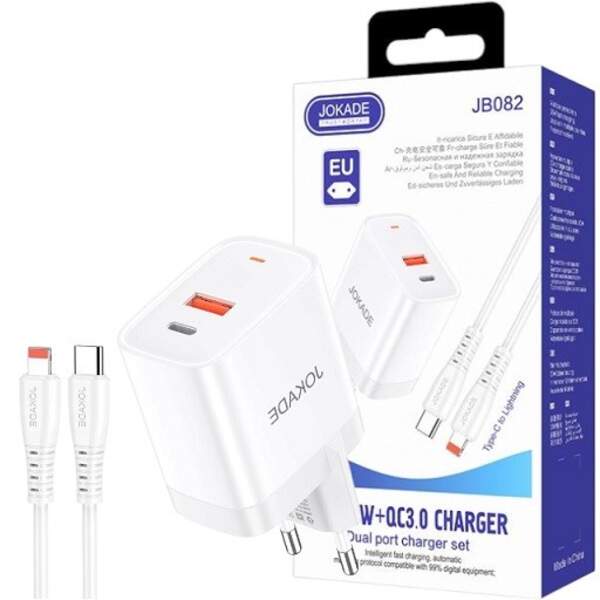 МЗП JOKADE JB082 PD30W+QC3.0 + кабель Type-C to Lightning (шт)
