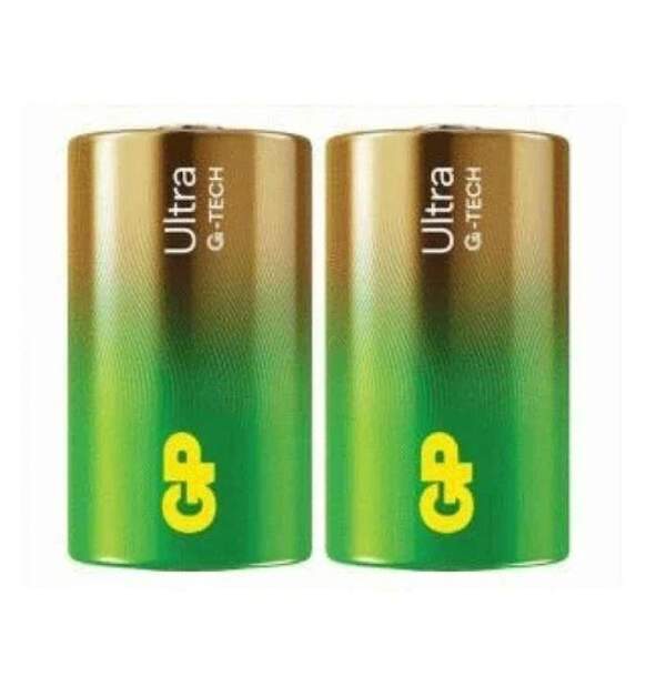 Батарейка GP Ultra Alkaline 1,5V (LR20) лужна 13AU21-S2 пвх плівка 2 штуки в упаковці (шт)