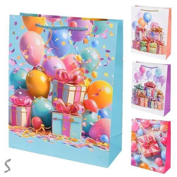 Пакет подарунковий паперовий L "Birthday party" 30*41.5*12см R40772-L (360шт) (шт)