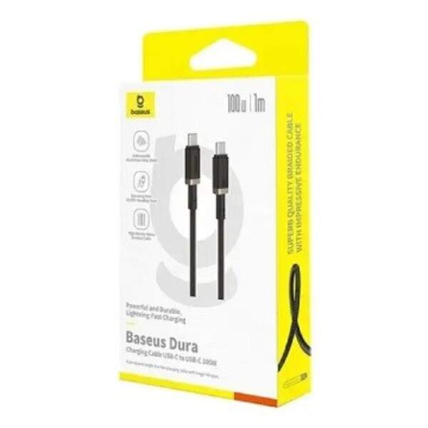 Кабель Baseus Dura Series USB-C to USB-C 100W 1 m Black Gold (P10377803U01-00) (шт)