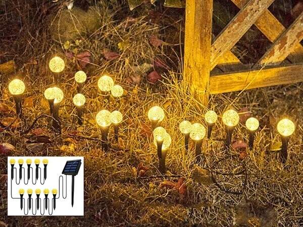 Садовий світильник garden light (кулясті з бульбашками) на сонячній панелі 10504 (шт)