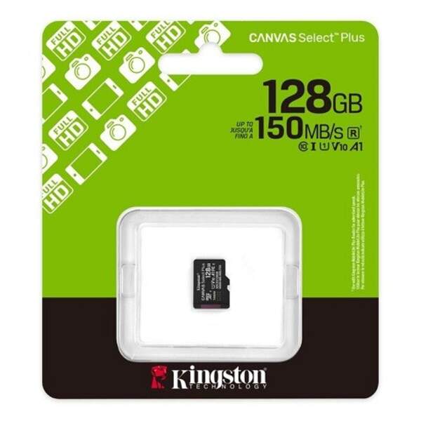 Карта пам'яті Kingston microSDXC 128GB Can. Sel Plus Gen3 cl10 А1  (R-150MB/s) (SDCS3/128GBSP) (шт)