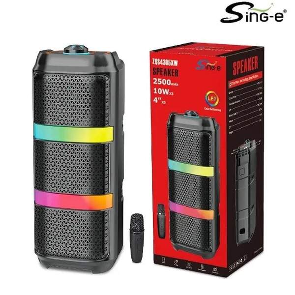 Колонка-караоке переносна + мікрофон Sing-e ZQS4305XW  F/258 (шт)