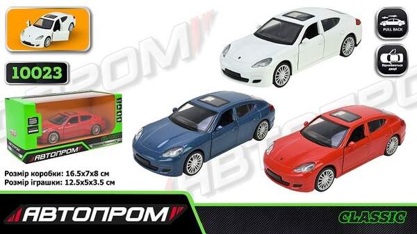 Іграшка машина мет. АВТОПРОМ  арт. 10023 (48шт/2) 5 inch,3 кольори Porsche Panamera S, відкр.двері, (шт)