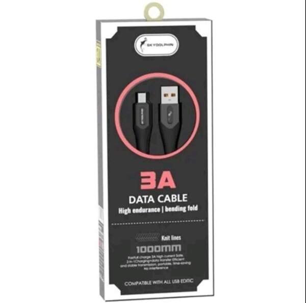 USB Cable SkyDolphin S01V Micro 3A 1м Black (шт)