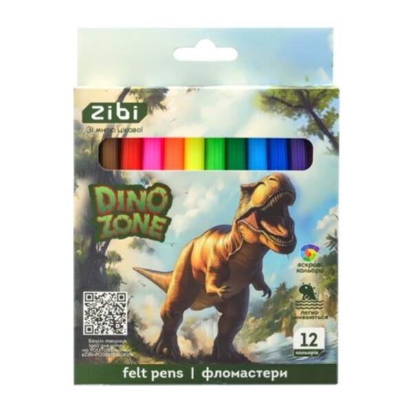 Фломастери, 12 к., DINO, KIDS Line ZB.2825 (1/12/144) (шт)