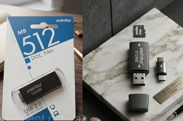 Карта пам*яті Smartbuy DOC Files 512 MB V-CUT 2.0 Black (SB512MBDF-K) (шт)