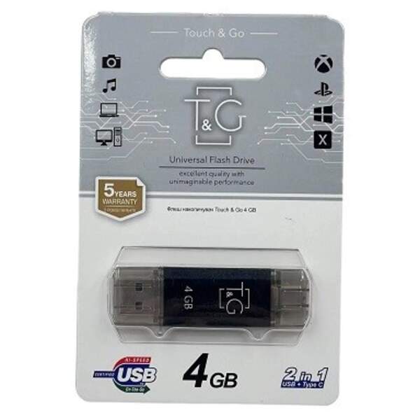 Usb флеш T&G 009 Star Type-C 4Gb  Black (шт)