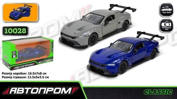 Машина мет. АВТОПРОМ  арт. 10028 (48шт/2) 5 inch Ford Mustang GT3(2024),відкр.двері, 2 вида у коробц (шт)