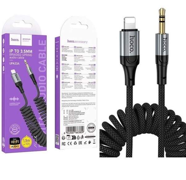 Аудіо кабель Hoco UPA33A Nuevo digital audio conversion cable iP black /31/ (шт)