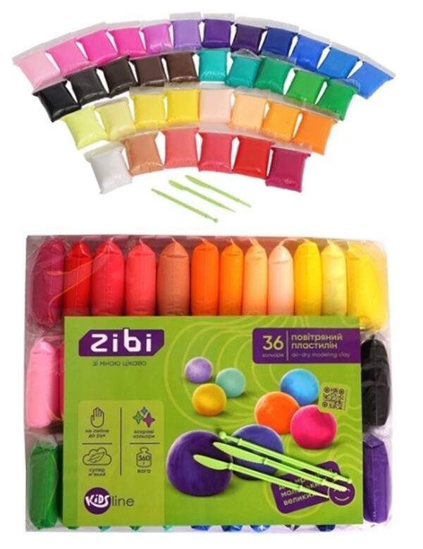 Набір повітряного пластиліну для ліплення 36 шт, KIDS Line ZB.6298 (1/72) (шт)