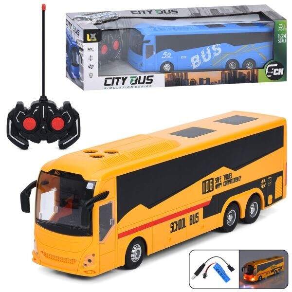 Автобус 197-3-4 (12шт) р/к, акум, 30см, 1:24, світло, гумові колеса,USBзарядне, 2 кольори, в кор-ці, (шт)
