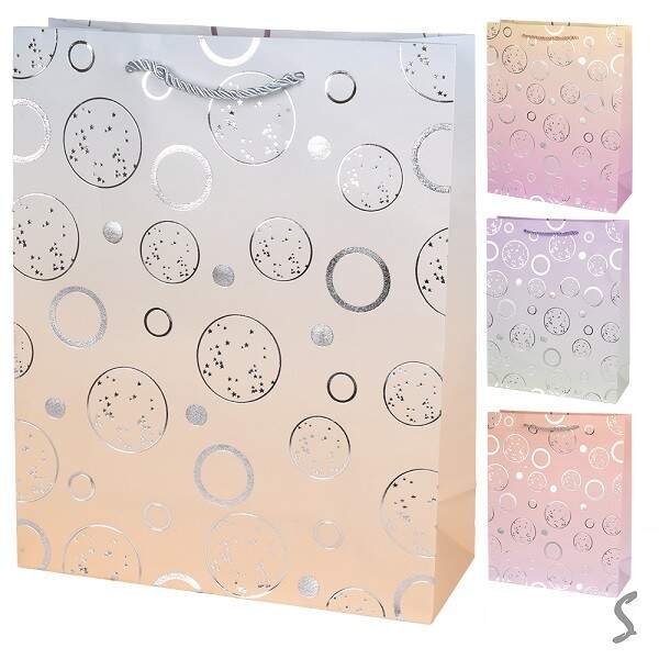 Пакет подарунковий паперовий M "Bubbles" 26*32*10см R34785-M (480шт) (шт)