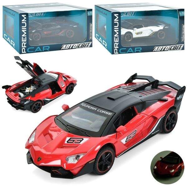 Машина AP-1808 (24шт) АвтоСвіт, 1:32, метал, інерц,14см,звук,світло,відчин.двері/багажник,гумові кол (шт)