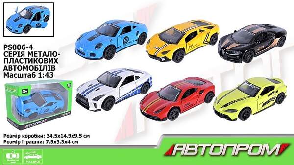 Машина мет. АВТОПРОМ  арт. AP4383 (96шт/2) 1:43, відкр.двері, короб.12 * 7 * 5см (шт)