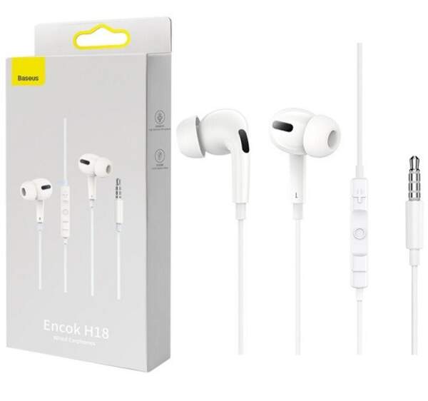 Навушники Baseus Encok H18 Handsfree 3.5mm, White (NGCR030002) (шт)