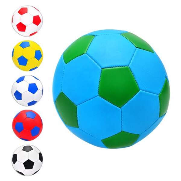 М'яч футбольний EV 3165 (30шт) розмір 5, ПВХ 1,6мм, 2 шари, 32 панелі, 300-320г, 6 кольорів (шт.)
