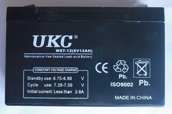 Акумулятор BATTERY 6V 12A UKC (8) 2710 (шт.)