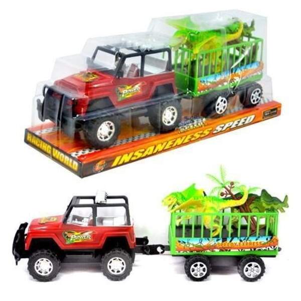 Трейлер 906-131 (60шт) інер-й, 15см, клітка з динозаврами 2шт, у слюді, 31-12-10,5см (шт.)