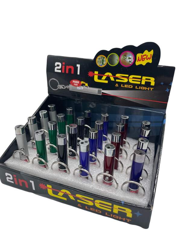 Ліхтарик лазерний 1+1 (24шт/блок) (600) (шт.)