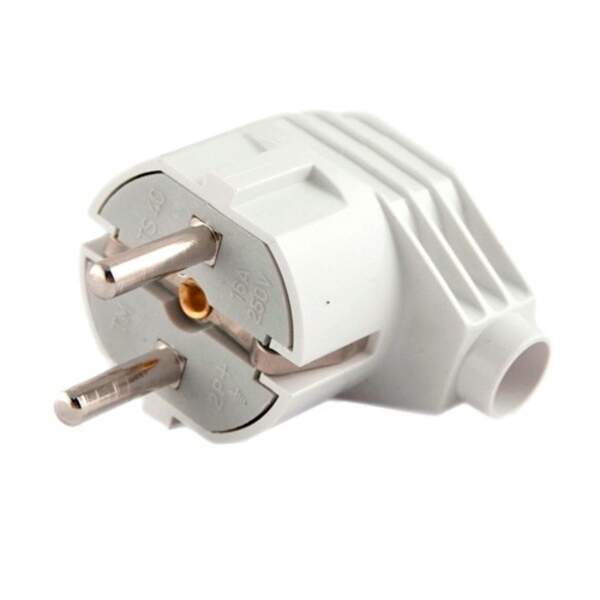 Вилка №А516 із заземл. кутова біл. (300/30) (шт.)