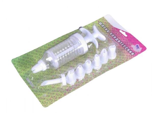 Шприц №КАА-001 (№DC-16) (№1501) кондитерський з насадками 7шт на листі (144) (шт.)